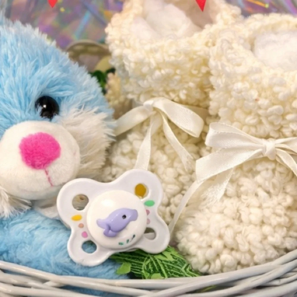🐰🌼 Small Baby’s First Easter Basket – Vintage Booties Set 🌼My First Easter Onsie